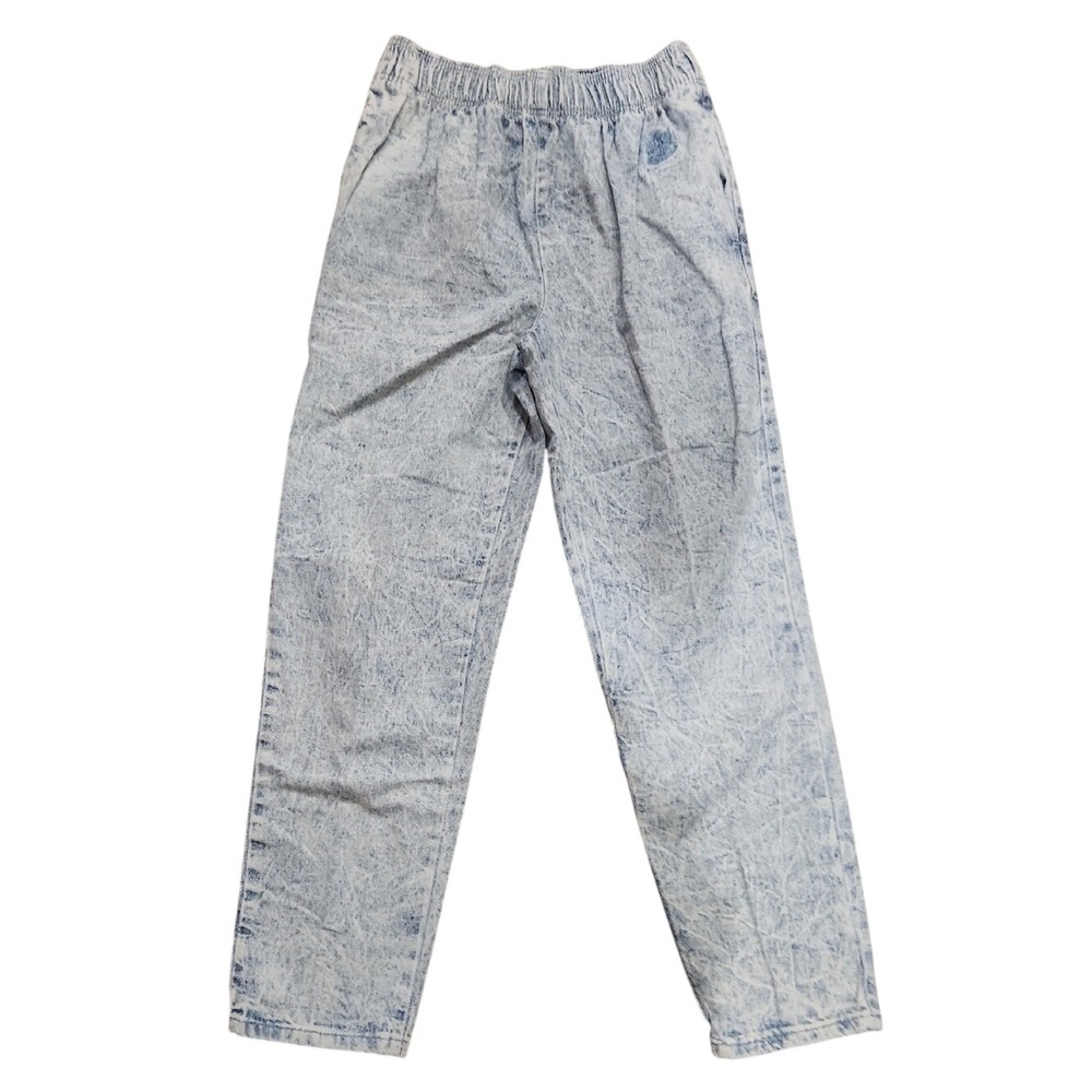 Vintage 80s Gitano Logo‎ Acid Wash Pull On Jean Stretch Streetwear Retro Taper L
